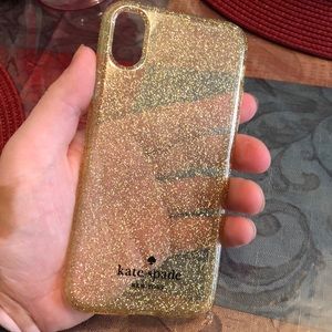 Gold Glittery Kate spade iPhone X case
